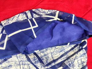 Elegant Abstract Print Saree Nevy Blue 💙