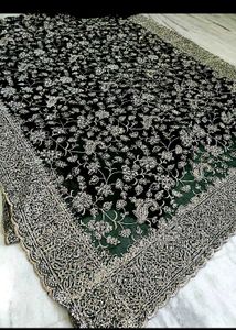 Elegant Zardosi Green Saree