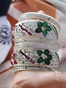 Exquisite Beaded &amp; Rhinestone Bangles Set
