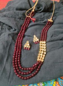 Elegant Beaded Necklace and Earring Set