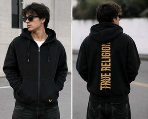 True Religion Men's Black Zip-Up Hoodie