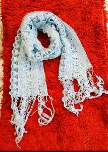 Light Blue Crochet Scarf