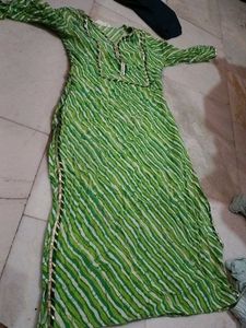 Green jaipuri s triped Kurta