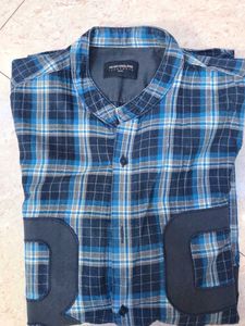 Peter England Blue Plaid Shirt