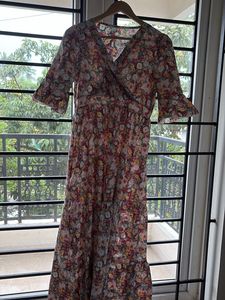 Floral Wrap Midi Dress