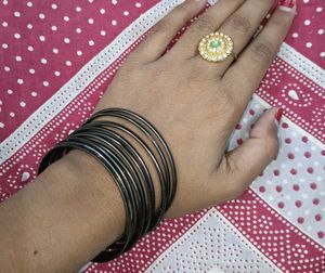 Set of Black Metal Bangles