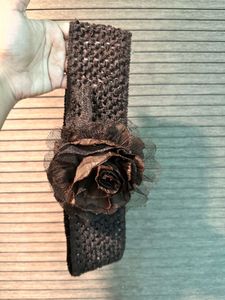Brown Crochet Belt with Flower