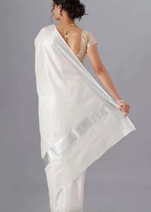 Onam Kerala Silver Tissue Silk Saree
