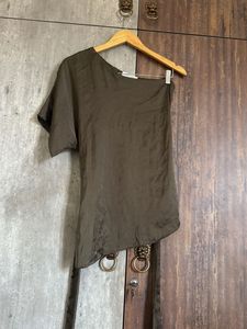 Cover Story Olive One-Shoulder Top