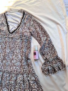 Boho Floral Print Tiered Mini Dress