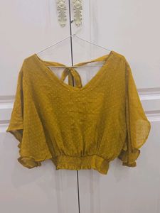Ruffle Back Tie Top