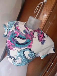 Dragon Print Crop Top