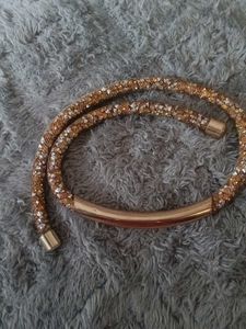 Sparkling Crystal & Gold Tone Necklace