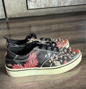 Zara Embroidered &amp; Embellished Sneakers