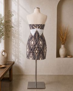 🤎Strapless Printed Bodycon Mini Dress 🤎