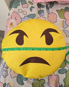Grumpy Emoji Throw Pillow