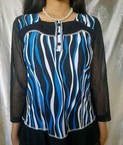 vintage Wave Pattern Top
