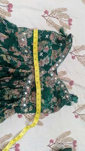 Festive Wear Green Floral Kurta Set