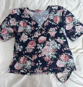 Floral Wrap Top