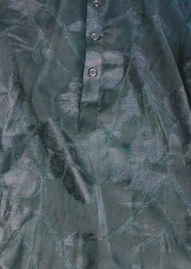Mens Greenish Turquoise Kurta &amp; White Pants Set