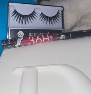 HUDA BEAUTY FAKE EYELASHES + LONGLASTING EYELINER