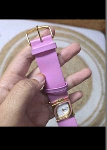SilverJhumka Earrings and Pink Strap Watch