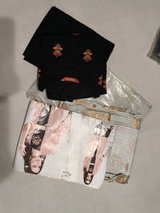 Maroon Kurta Set with Printed Jacket