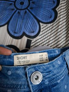 Cotton On Polka Dot Denim Shorts