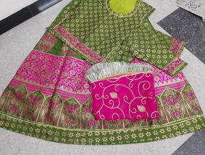 Green &amp; Pink rajput poshak