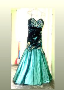 Peacock Inspired Embellished Gown