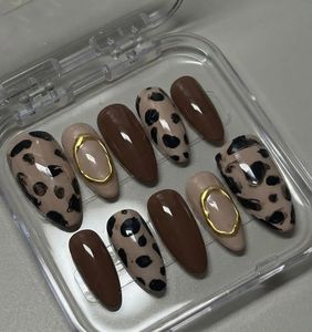 SALE🔥Leopard Animal Print Chrome Press On Nails