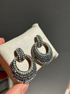 Sparkler Silver Dimond Oxidised Stud Earrings
