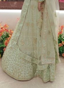Mint Green Embroidered Lehenga