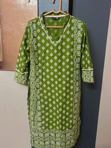 Vibrant Green Printed Kurta