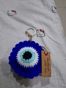 Handmade Evil Eye Crochet Keychain