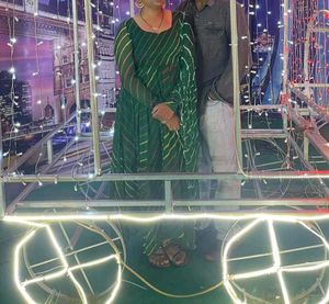 Green lahriya kurta With dupatta