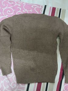 Unisex Brown Knit Sweater