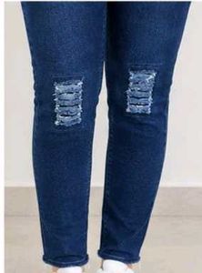 Ripped Blue Denim Dungaree Overalls