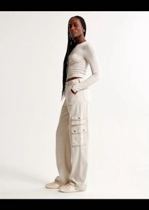 Cream Cargo Pants