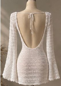 White Crochet Mini Dress