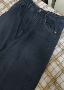 bershka Black Wide Leg Jeans
