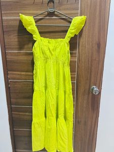 Bright Yellow Ruffled Dress