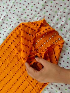 Vibrant Printed top  with mustard Pants