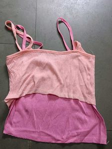 Cute Pink Ribbed Tank Top