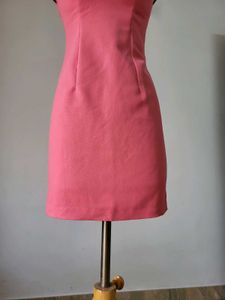 Pink Embellished V-Neck Dress
