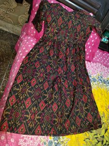Patterned Midi anarkali long kurta