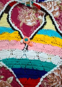 open blouse handstich multi colour