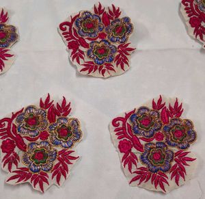 Embroidered Flower Appliques (Set of 10) art craft