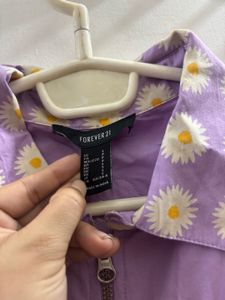 FOREVER 21 Lavender Shirt Dress with Daisy Print
