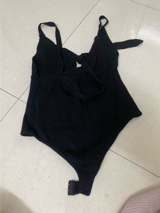 Black Ribbed Bodysuit